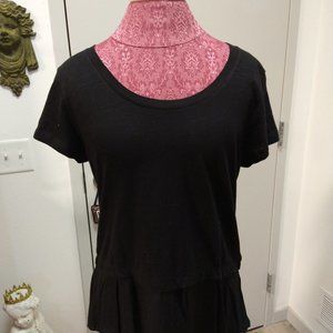 New Style & CO. Deep Black Scoop Neck Tee Woman's Size M